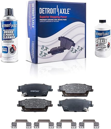 Miniatura 31 de Detroit Axle - Kit de freno para pastillas de freno de cerámica Ford Mustang Base GT 2000 2001 2002 2003 con repuesto de hardware delantero y trasero