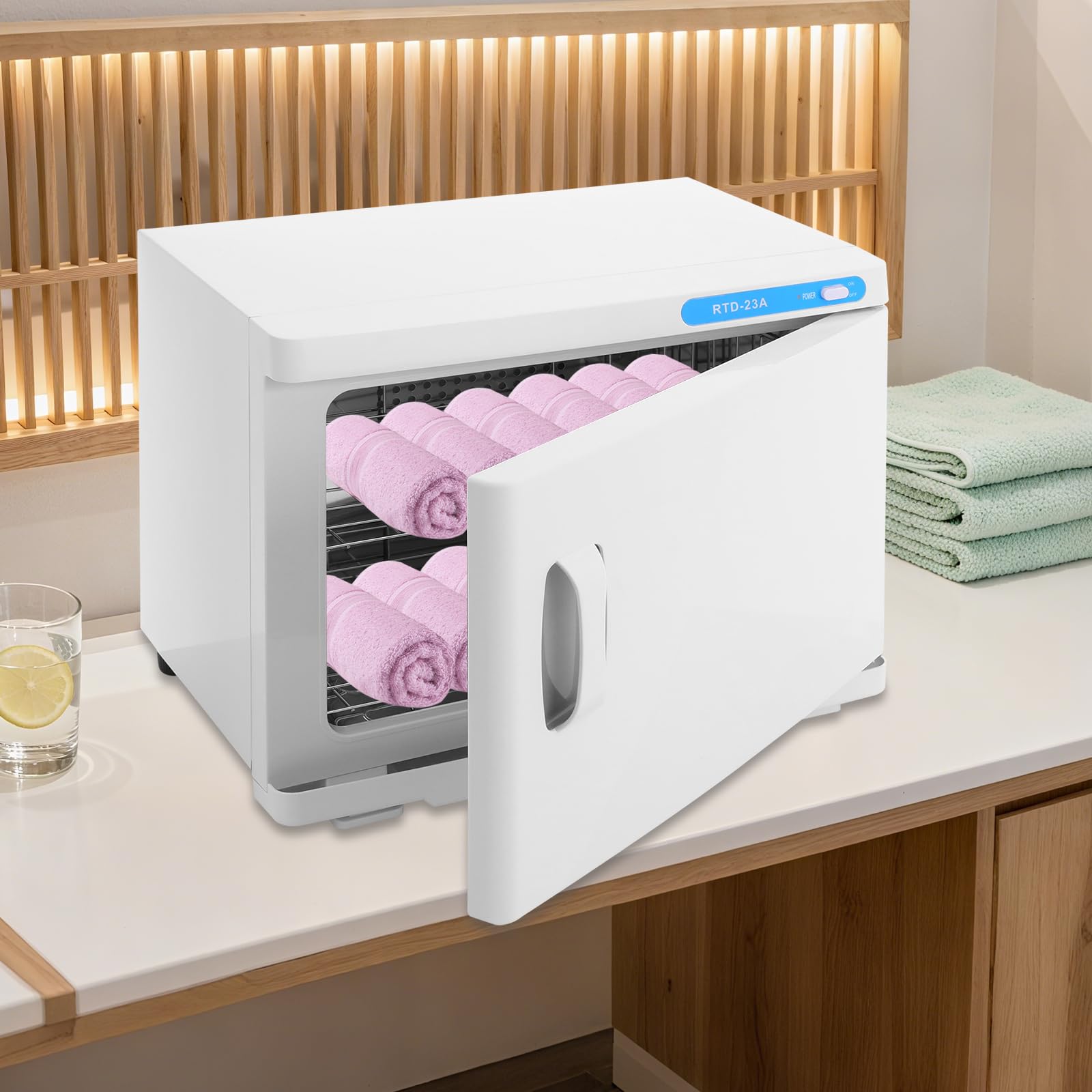 Handtuchwärmer, 200W Handtuchheizschrank, 23L Kapazität (Weiß) | Elektrischer Handtuchwärmer, Edelstahl, desinfizierend, über 70°C, freistehend, für Salon, Hotel, Zuhause