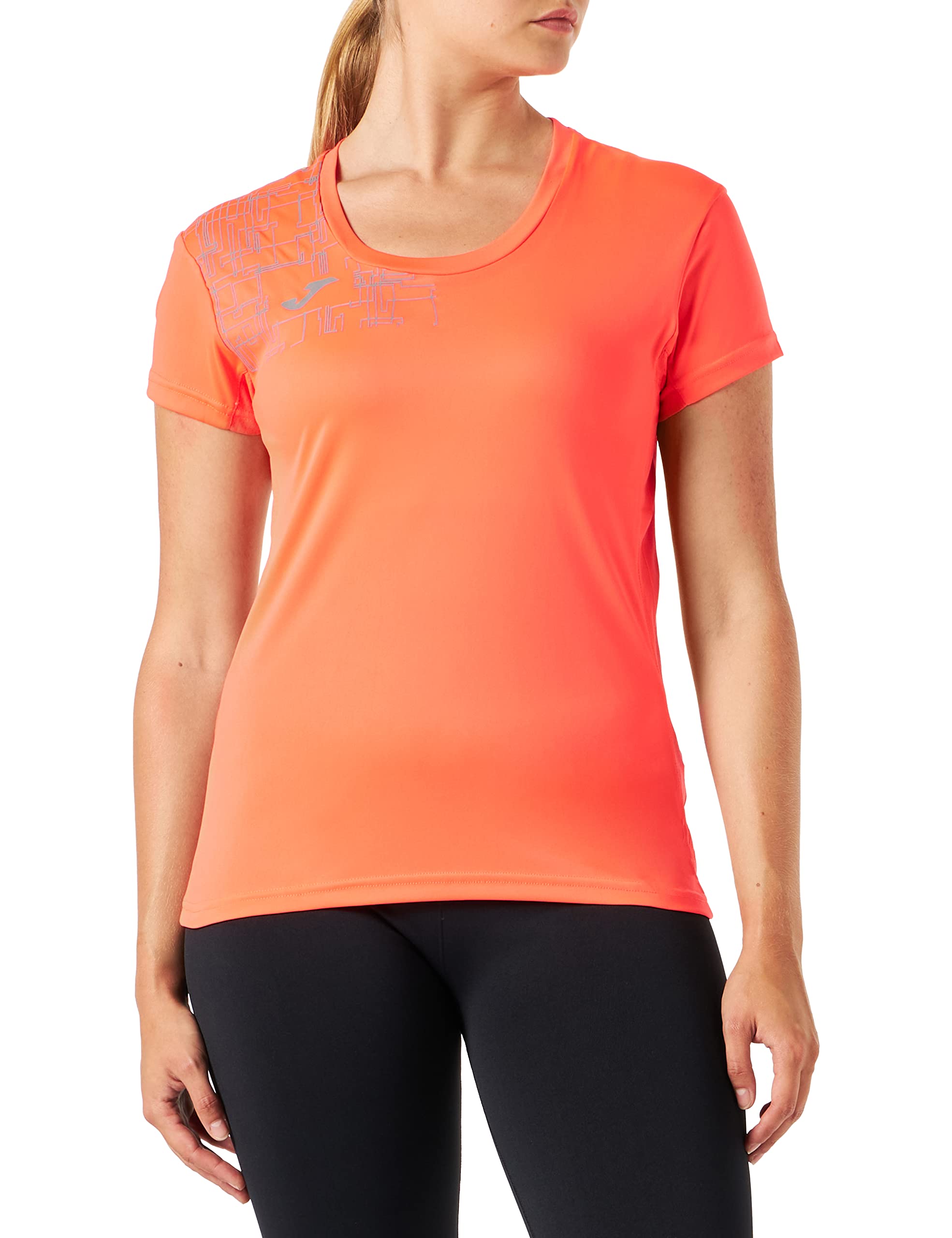 Joma Elite VIII Short Sleeve t-Shirt, Womens, T-Shirt, 901419, Fluorescent Coral, L