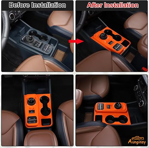 Vista 12 de Cubierta del panel de la caja de cambios de control central del automóvil, compatible con Ford Maverick 2022-2024, cubierta del panel de palanca