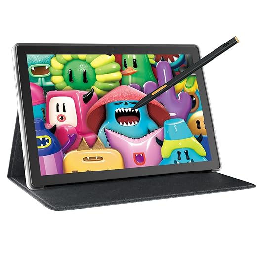 HUION 2020 Kamvas 13 Pen Display, 2-in-1 Graphic Drawing Tablet, with Screen Full-Laminated, Battery-Free Tilt Function, 8192 Pen Pressure and 8 Shortcut Keys, Purple with Stand