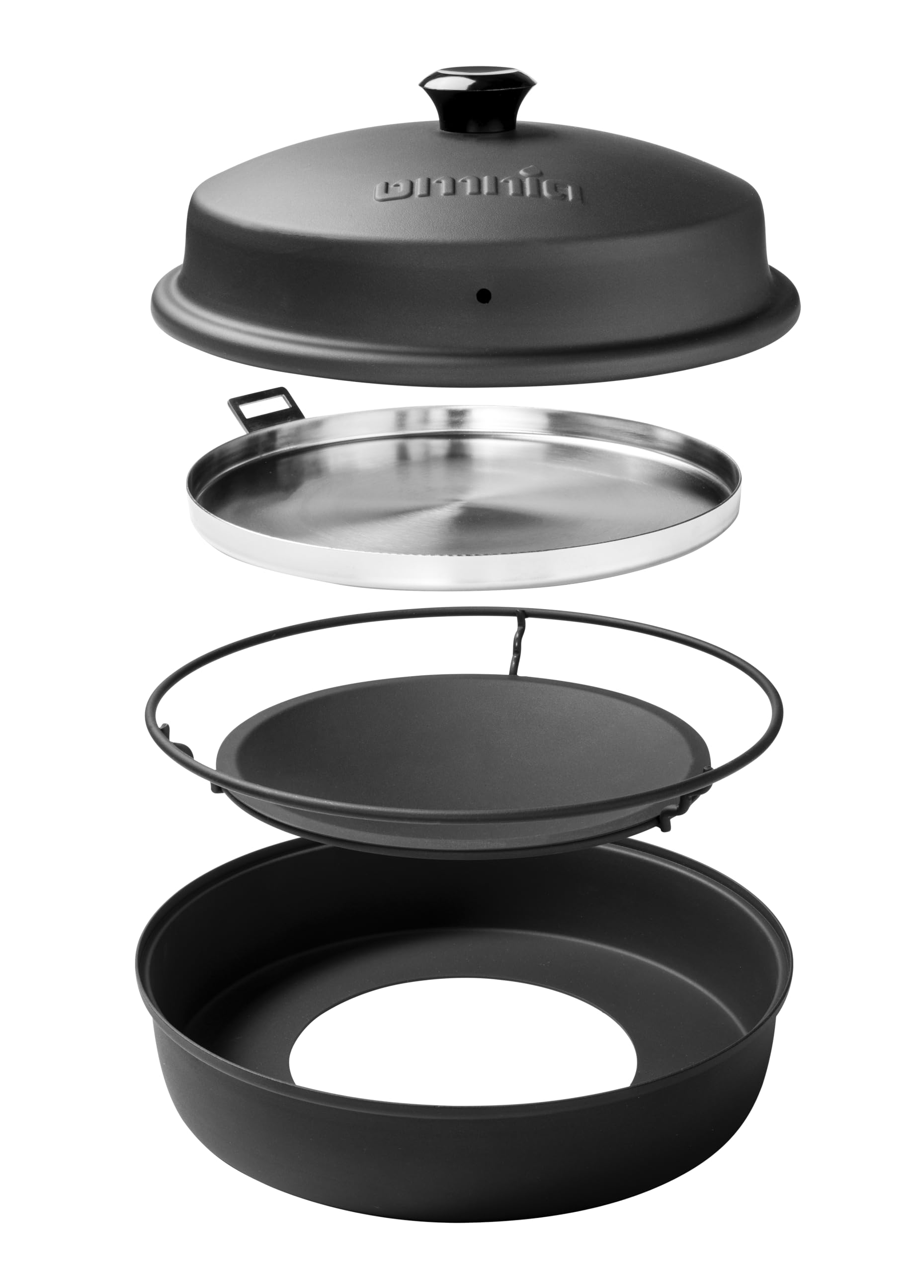 Omnia® Stovetop Pizza Oven – Tragbarer Pizzaofen für den Herd für Camping, Wohnmobil, Wohnwagen, Balkon und Boot – Mobiler Pizzaofen aus Edelstahl – Knusprige Pizza in 8 Minuten