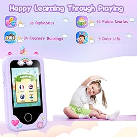 Kids Smart Phone Gifts Toys for Girls Boys Age 3-8,Toddler Learning Toys with Educational Games, 3 4 5 7 8 9 6 8 9 Year Old Girl Birthday Gift Ideas-Purple