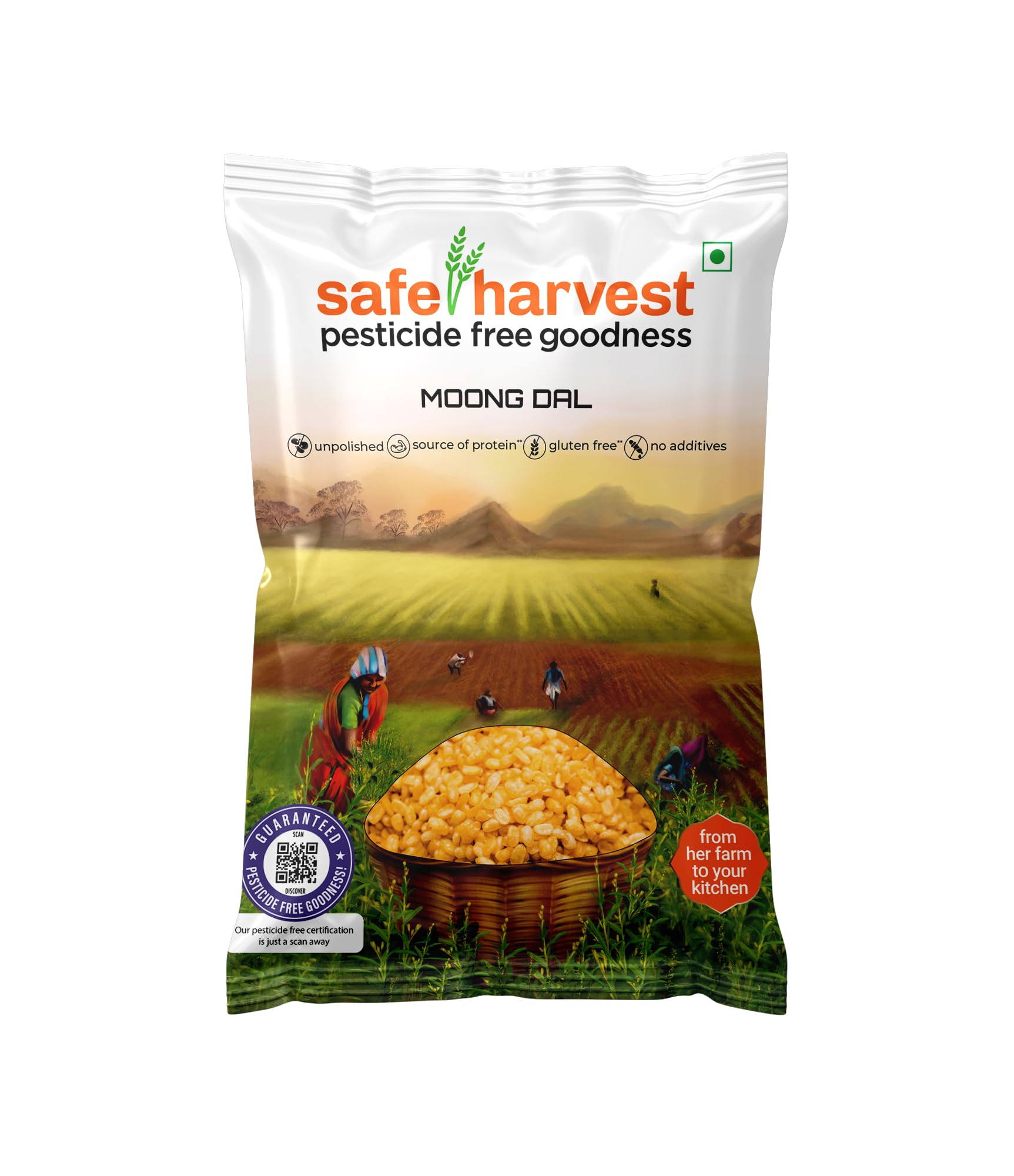 Safe Harvest Pesticide-Free Goodness Mung Dal | Natural & Delicious | No Artificial Flavors - 1Kg (B00TH3910Q) Amazon Price History, Amazon Price Tracker