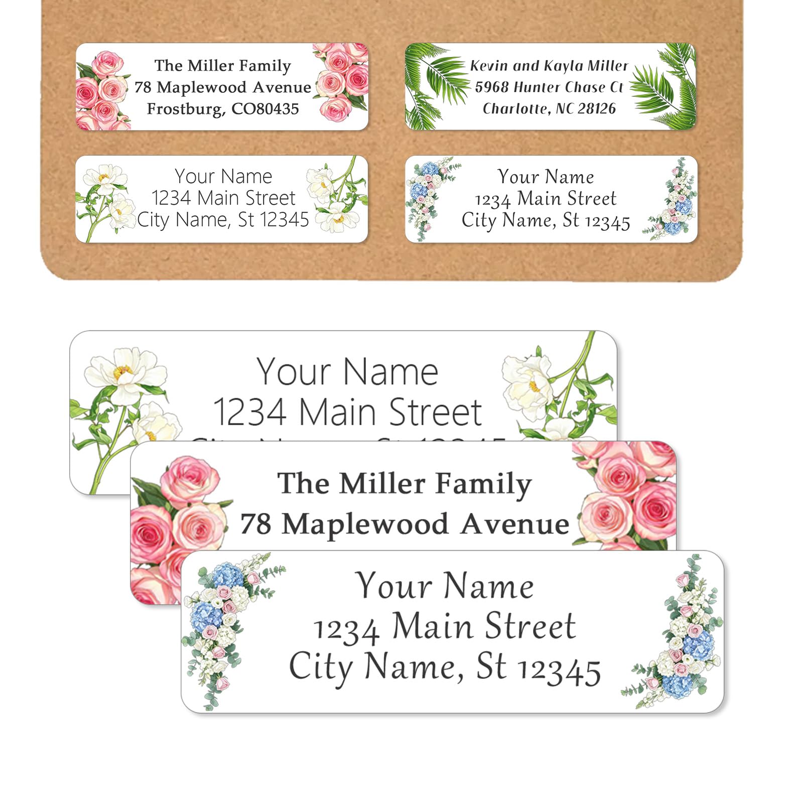 Custom Address Labels Stickers Personalized Return Address Labels Self Adhesive Mailing Labels for Envelopes Packages 130-500 PCS