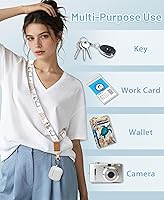 Vista 4 de Cordón para Teléfono con Correa de Muñeca Cruzada, Cordón para Teléfono Celular Be Kind para Alrededor del Cuello, Correa Ajustable, Arcoíris Lindo