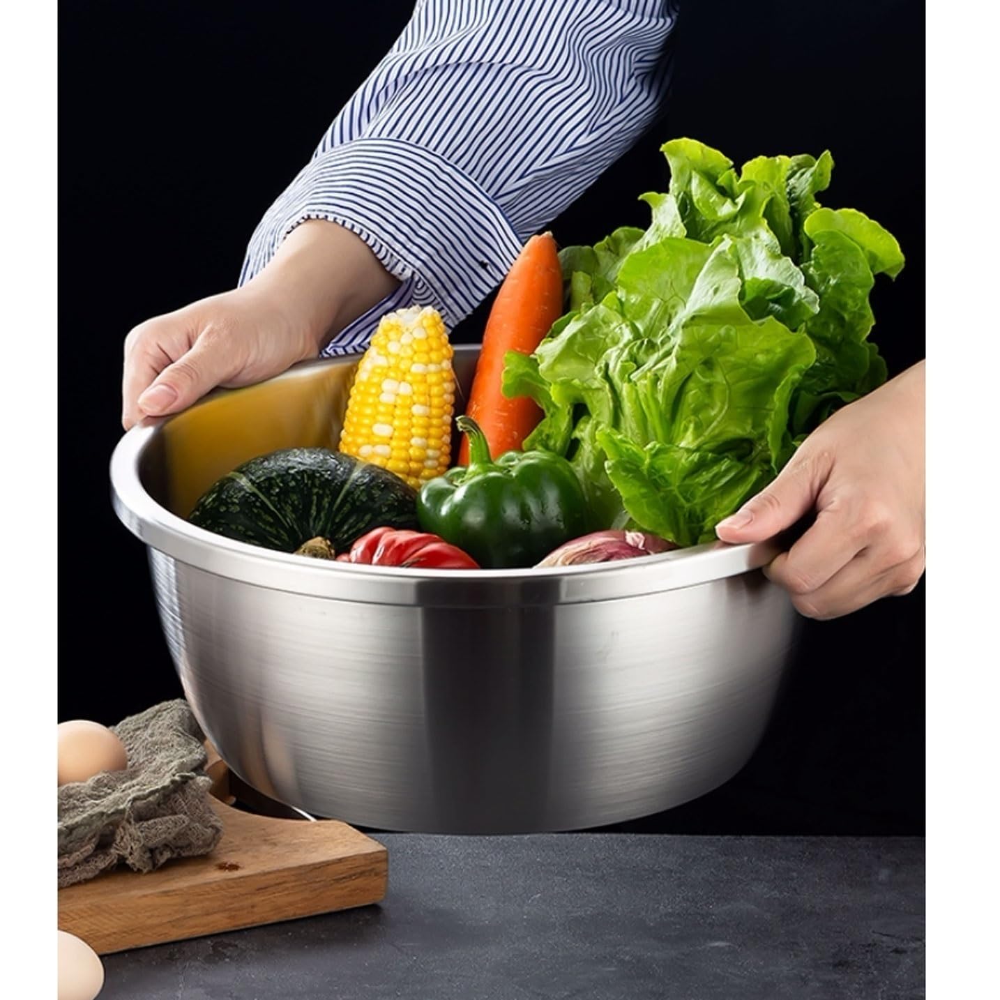 Cuencos para Frutas, Cuencos para Mezclar, ollas y Cuencos para cocinar, Utensilios de Cocina de 7 Piezas, ensaladeras de Acero Inoxidable, Cuencos de Almacenamiento