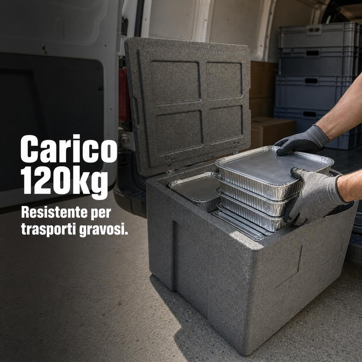 Scatola Termica Professionale per Alimenti Freddi, Contenitore Isotermico Robusto per Trasporto Alimenti, per cibi, Style 1