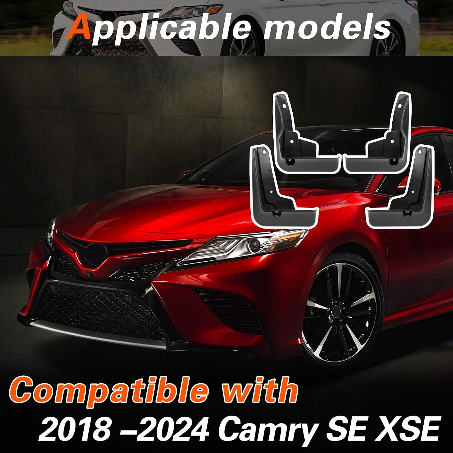 2018 Camry Sport Mud Flaps Mud Guards Compatible with Toyota Camry 2018-2022 Splash Guard No Drilling Required All Weather Mudflaps(Set of 4)