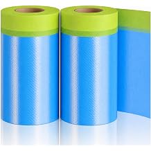 SWRT Pre Taped Masking Film, 2 Pack, 22 in x 66 ft, Painters Plastic