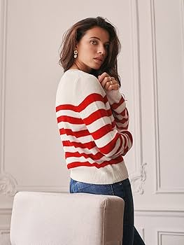 [teket] / ☆ 24FW Pajama Stripe Sweater / Red Teket Plan13 Pajama Stripe Sweater - Red | International Store