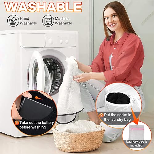 Miniatura 5 de Heated Socks Electric Heated Socks Rechargeable 4000mAh Battery Powered Heating Socks Thermal Warming Socks for Men Women Skiing Hunting Foot Warmers