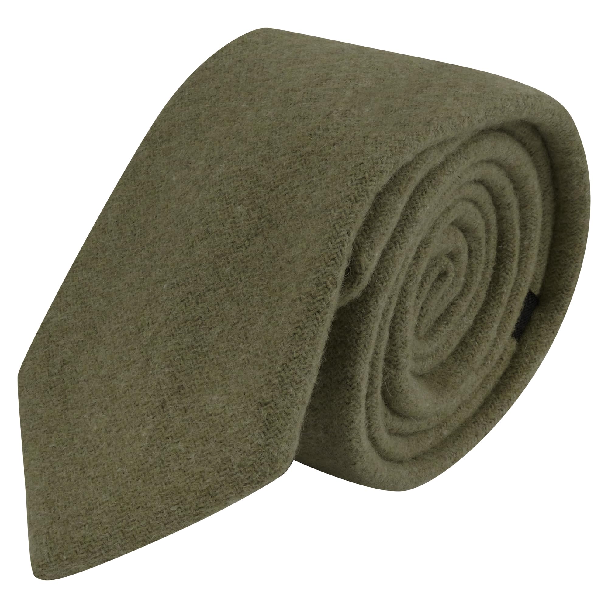 King & Priory Men's Sage Green Woven Wool Tie, Necktie