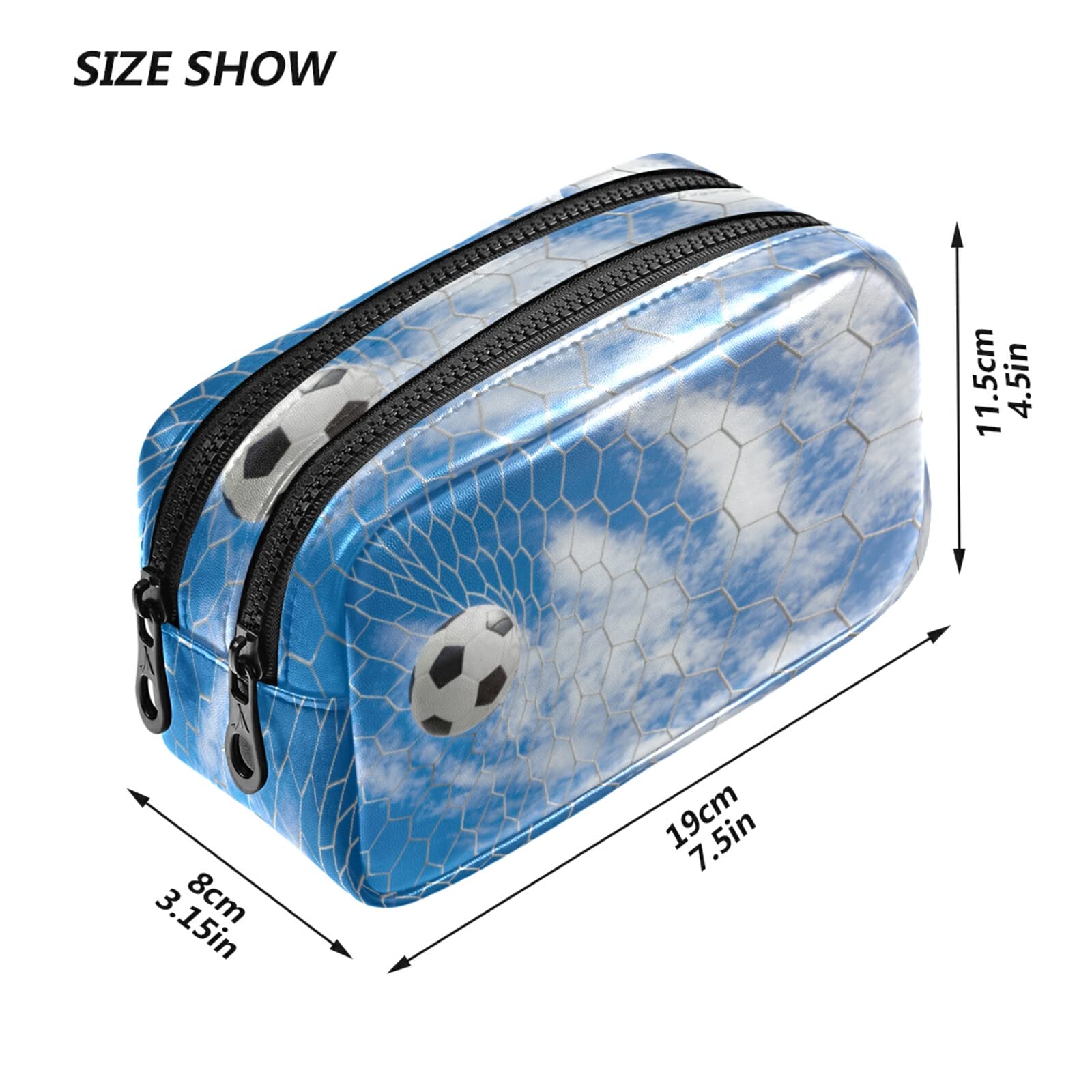 Astuccio per matite da calcio a fuoco bruciato, per cancelleria, borsa organizer per cosmetici, per scuola, adolescenti, ragazze, ragazzi, uomini e donne