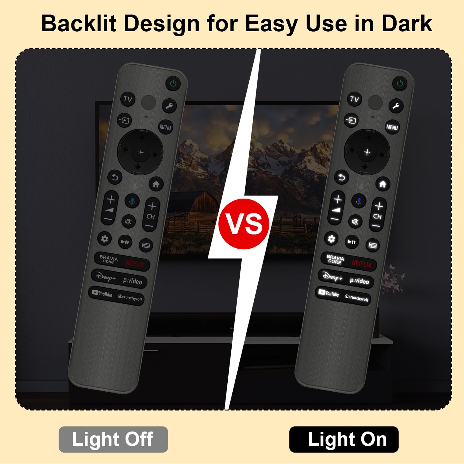 Telecomando di ricambio per TV Sony, Bravia Google 4K LED OLED Smart TV Control con voce e retroilluminato
