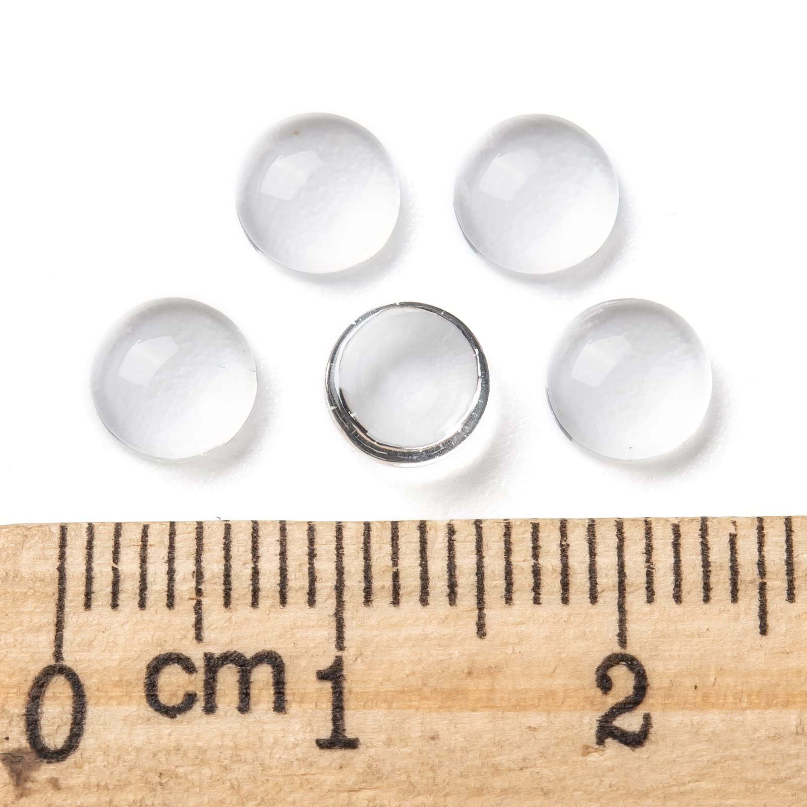 PandaHall Elite Platte halve ronde transparante glazen koepel cabochons