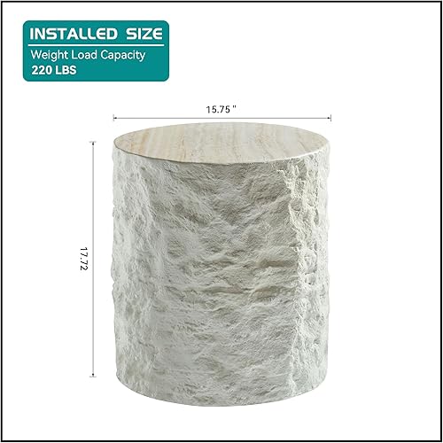 Miniatura 77 de kevinplus Mesa auxiliar negra para sala de estar, diseño de borde dorado inferior, negro y dorado (diámetro de 15.6 x 19.5 pulgadas) S1-negro y