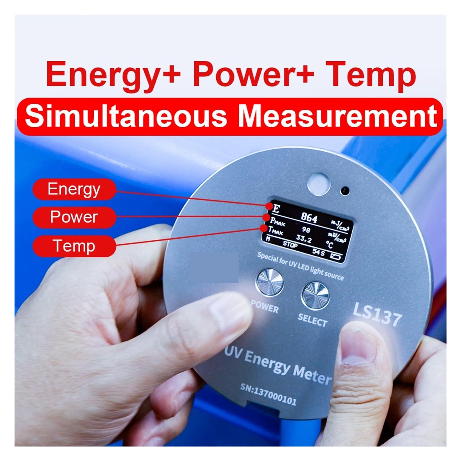 Misuratore di energia UV LS137 Radiometro UVA Sorgenti luminose a LED Misura, potenza e temperatura Dimensioni ridotte Misurazione accurata