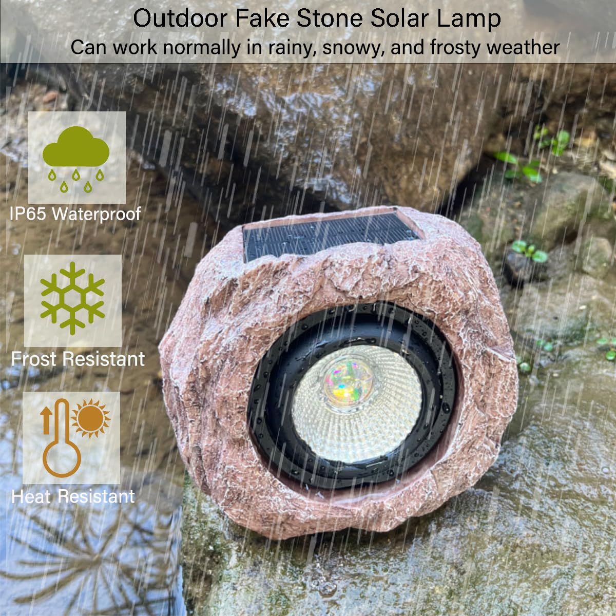 Confezione da 2 luci solari per esterni, impermeabili, LED colorati, per paesaggi da giardino, super luminose, per sentieri, vialetti, cortili, patio.