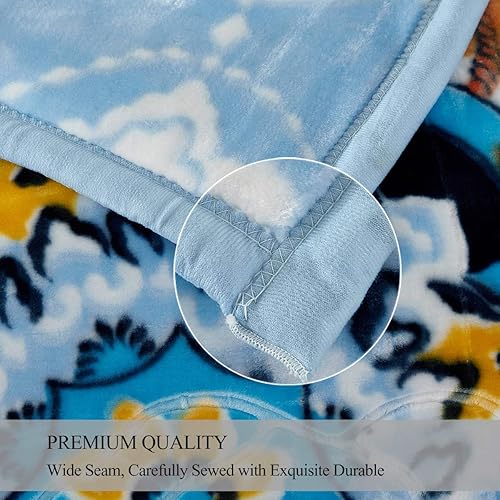 Miniatura 5 de Manta pesada JML, manta con forro polar estilo coreano, manta para cama de felpa suave y cálida, manta para cama de 2 capas con estampado de raschel