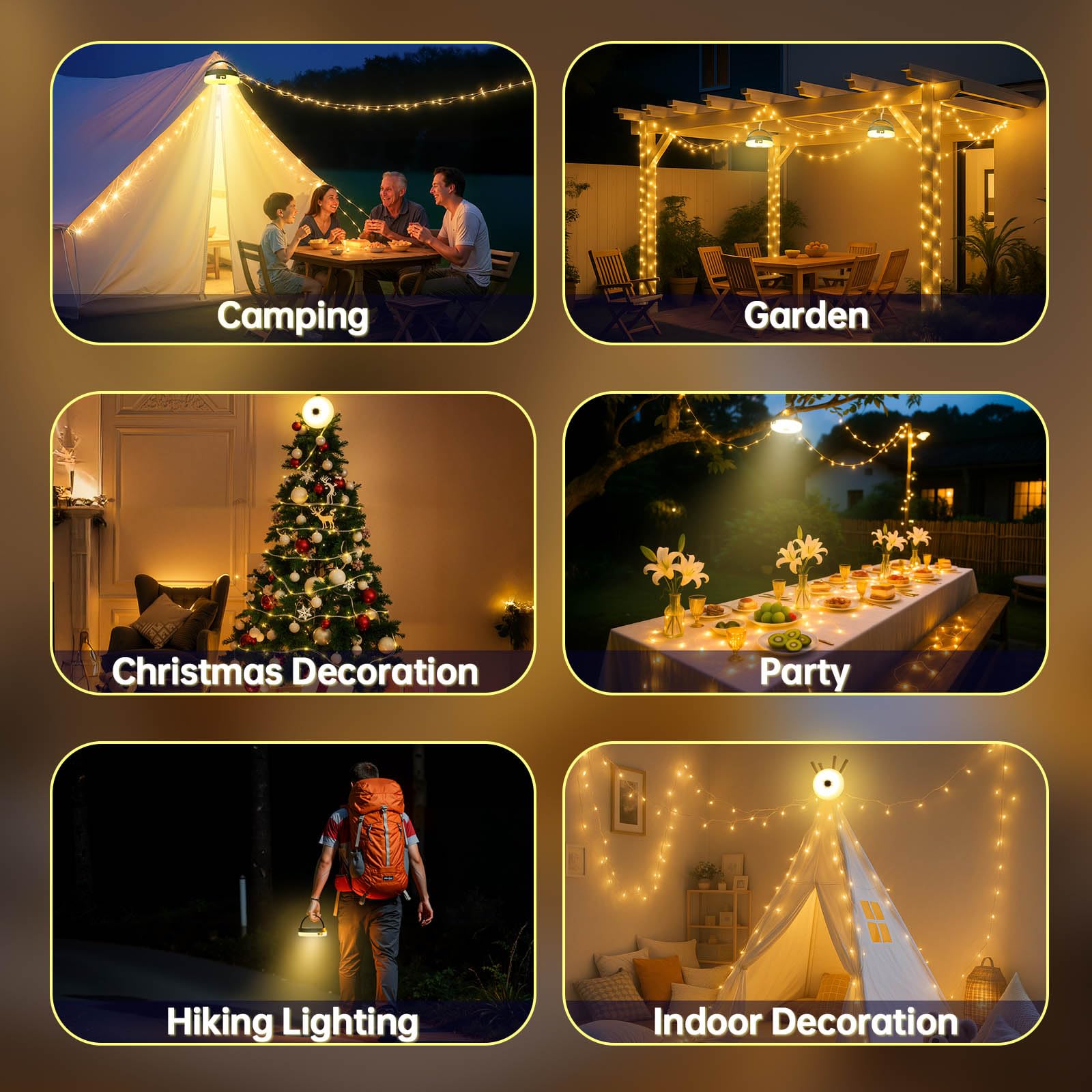 Luci Per Campeggio Catena Luminosa Da Campeggio Arrotolabile Impermeabile Portatile 10 M 2 In 736069