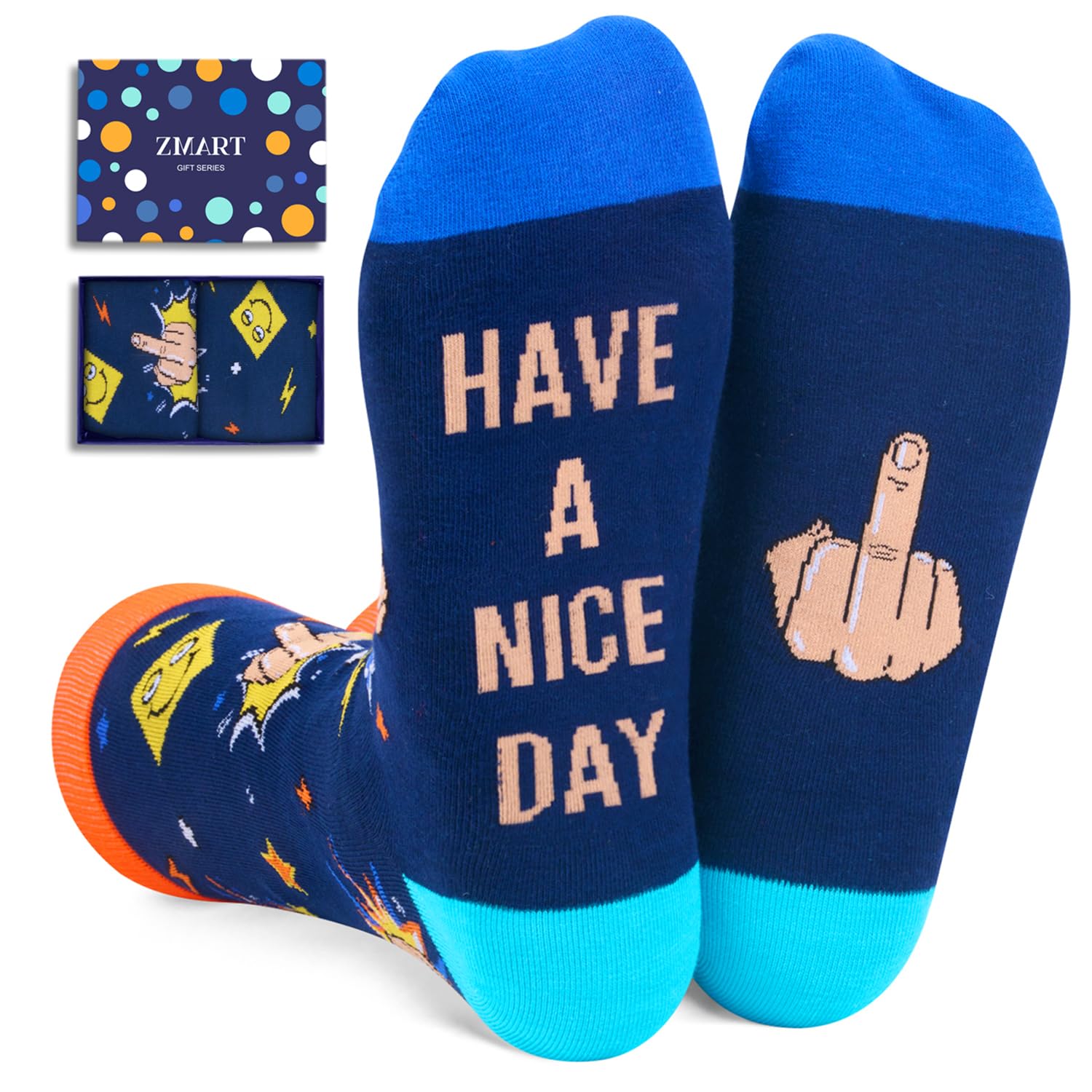 Funny Gifts for Men Women - Chainsaw Mechanic Middle Finger Socks, Handyman Gifts