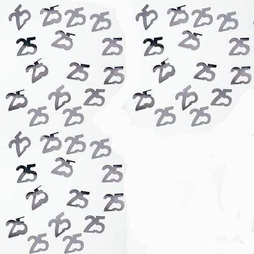 Miniatura 10 de Confeti número 25 plata  2 bolsas de media onza (1 oz) #7250 Q01