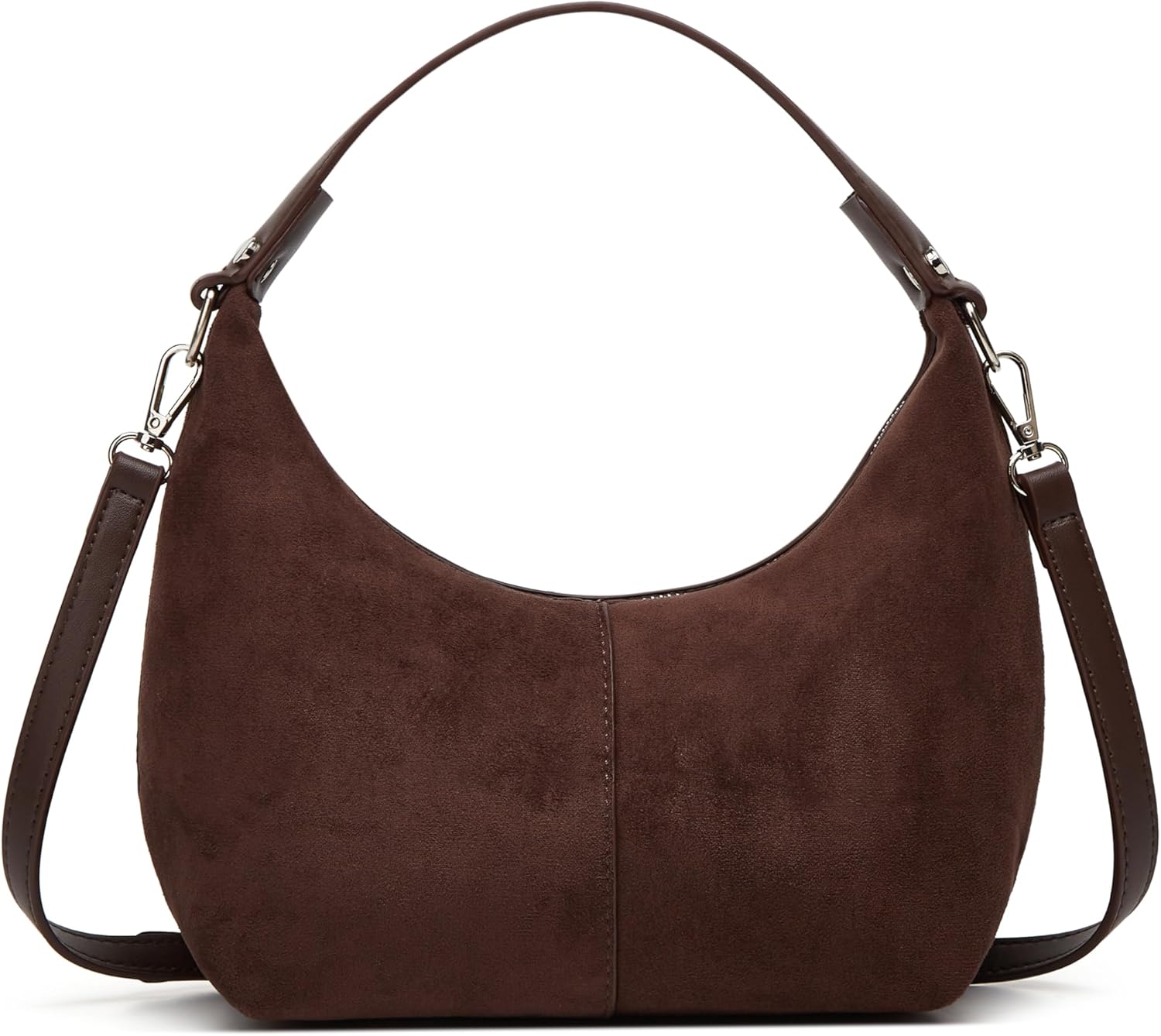 Suede Crescent Tote Bags for Women Vintage Shoulder Bag Brown Suede Handbag Casual Crossbody Bag Travel Work Purse - Image 4