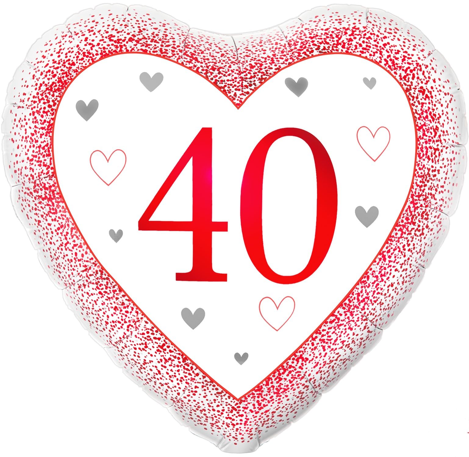 18" Happy 40th Anniversary Heart Rudy Foil Balloon