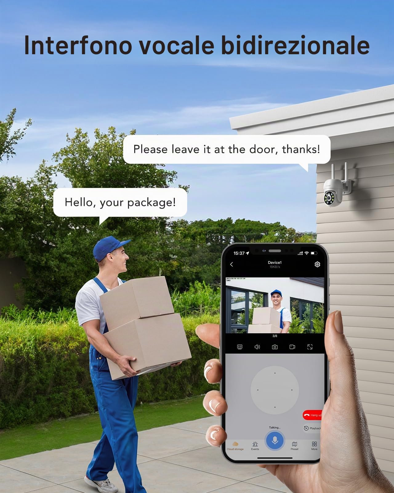 ANNKE 5MP Telecamera PT Wireless per Videosorveglianza Esterna, WiFi IPC, Rilevamento Intelligente delle Persone, Compatibile con NVR Wireless, Audio Bidirezionale, Impermeabile IP67, Visione Notturna