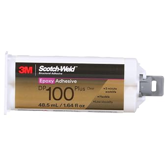 3M Scotch-Weld Epoxy Adhesive DP100 Plus, Clear, 48.5 mL (1.64 fl oz) | Duo-Pak, Professional Grade, Fast Handling and Cure