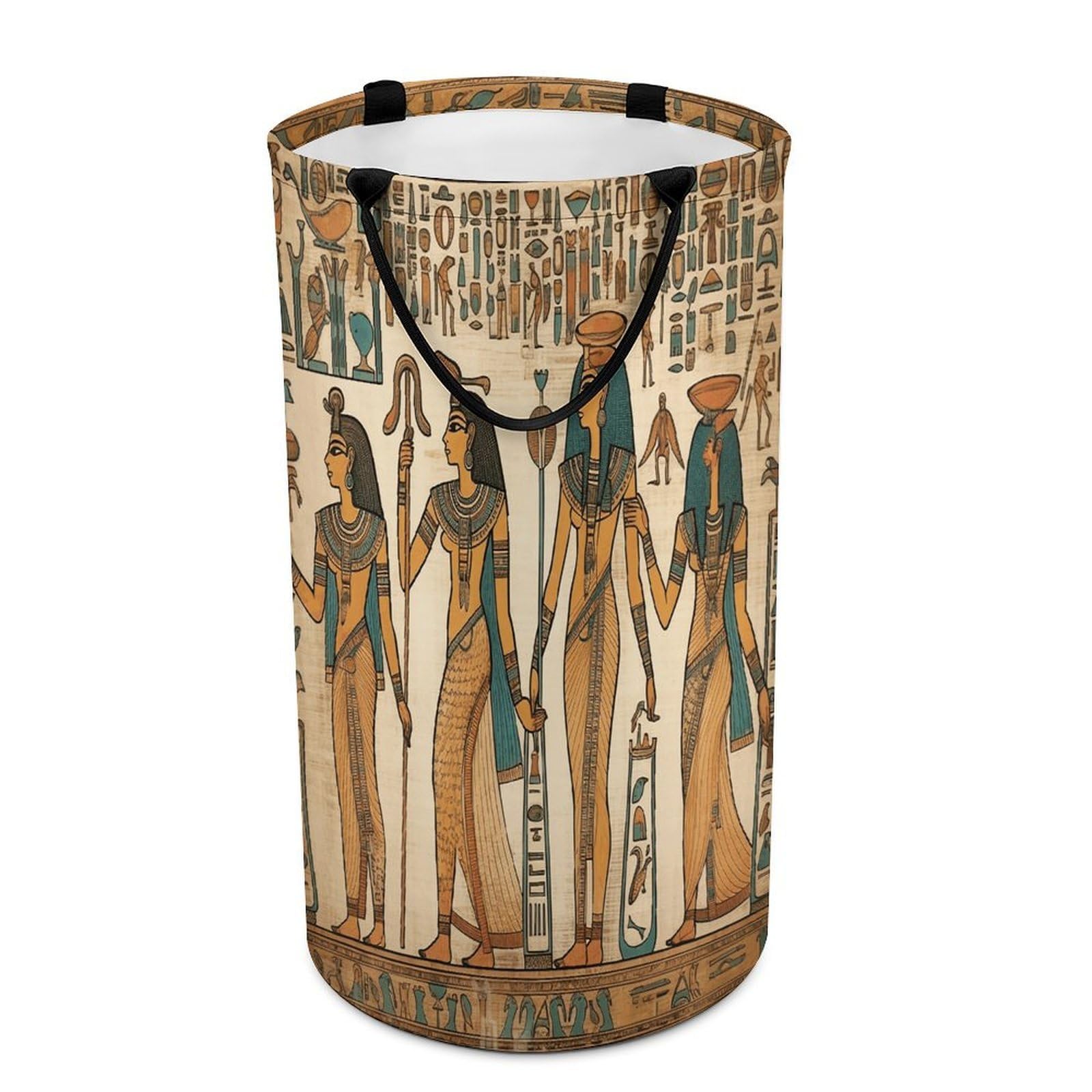 Women in Ancient Egypt Laundry Basket Large Foldable Laundry Hamper with Handles Freestanding Collapsible Clothes Basket Waterproof Portable Dirty Clothes Hamper for Bathroom 86L