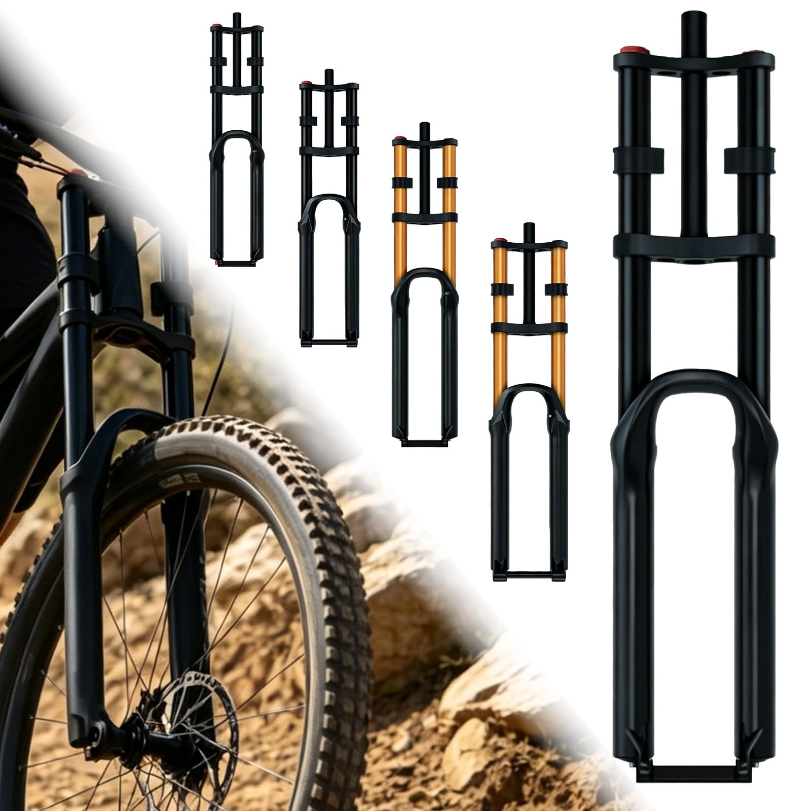 Zoralea Bike Downhill Suspension Fork[29 Inch] Quick Release,Disc Brake