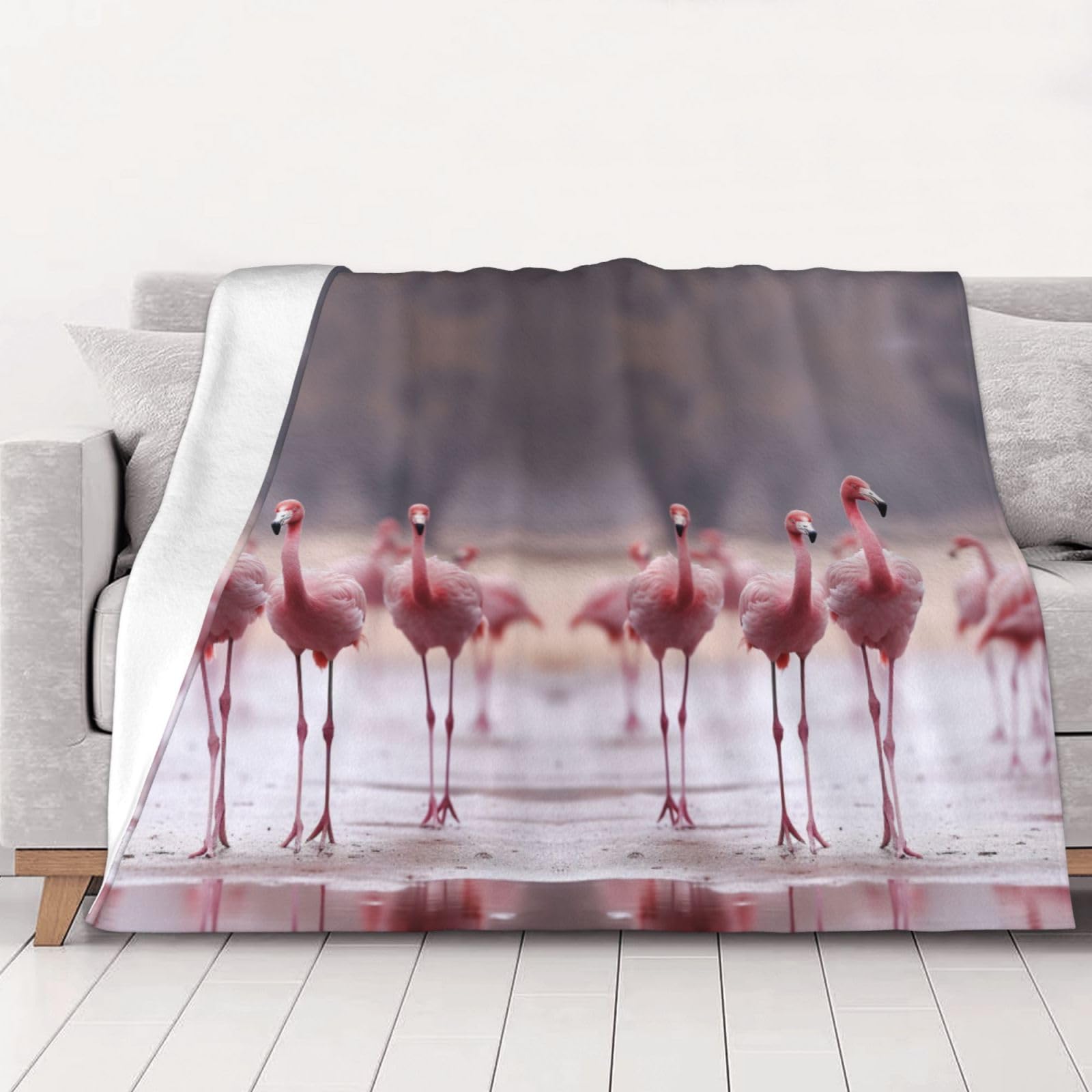 Couverture pour adultes imprimé flamants roses idéale sous le climatiseur