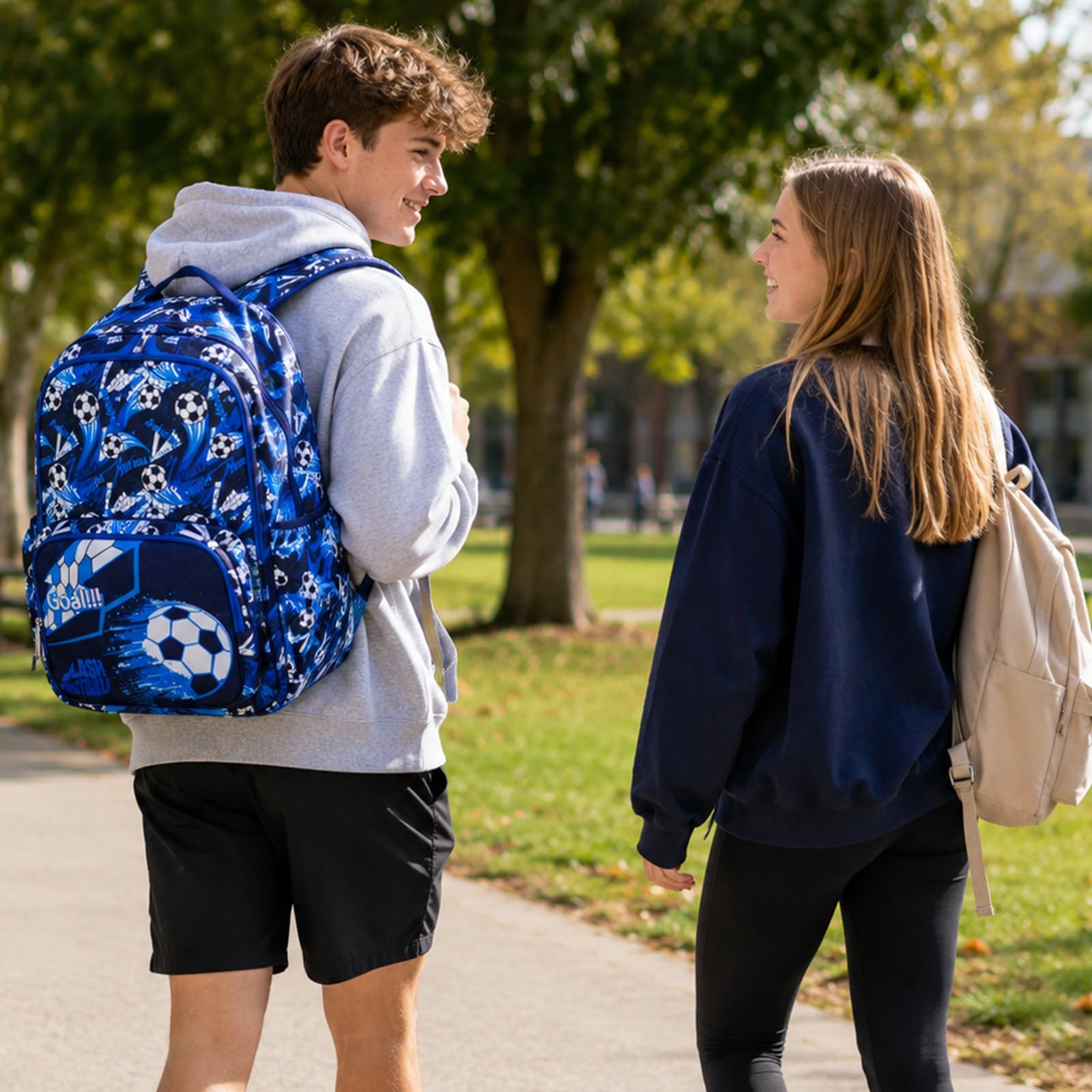Genérico Mochila Escolar Gran Capacidad, Set de 3 Piezas Ligero con Fiambrera y Estuche – Mochila de Tela Oxford para Niños, Cabe Consola de Juegos y Útiles Escolares, Regreso a Clases (C)