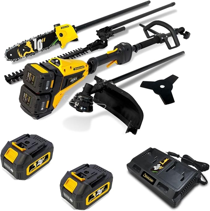 Garland Desbrozadora Multifunción 4 en 1 Motor a Batería 20V-Tasker Keeper 20Vx2 122-V23 - Incluye 2 Baterías de 2Ah y Cargador Doble
