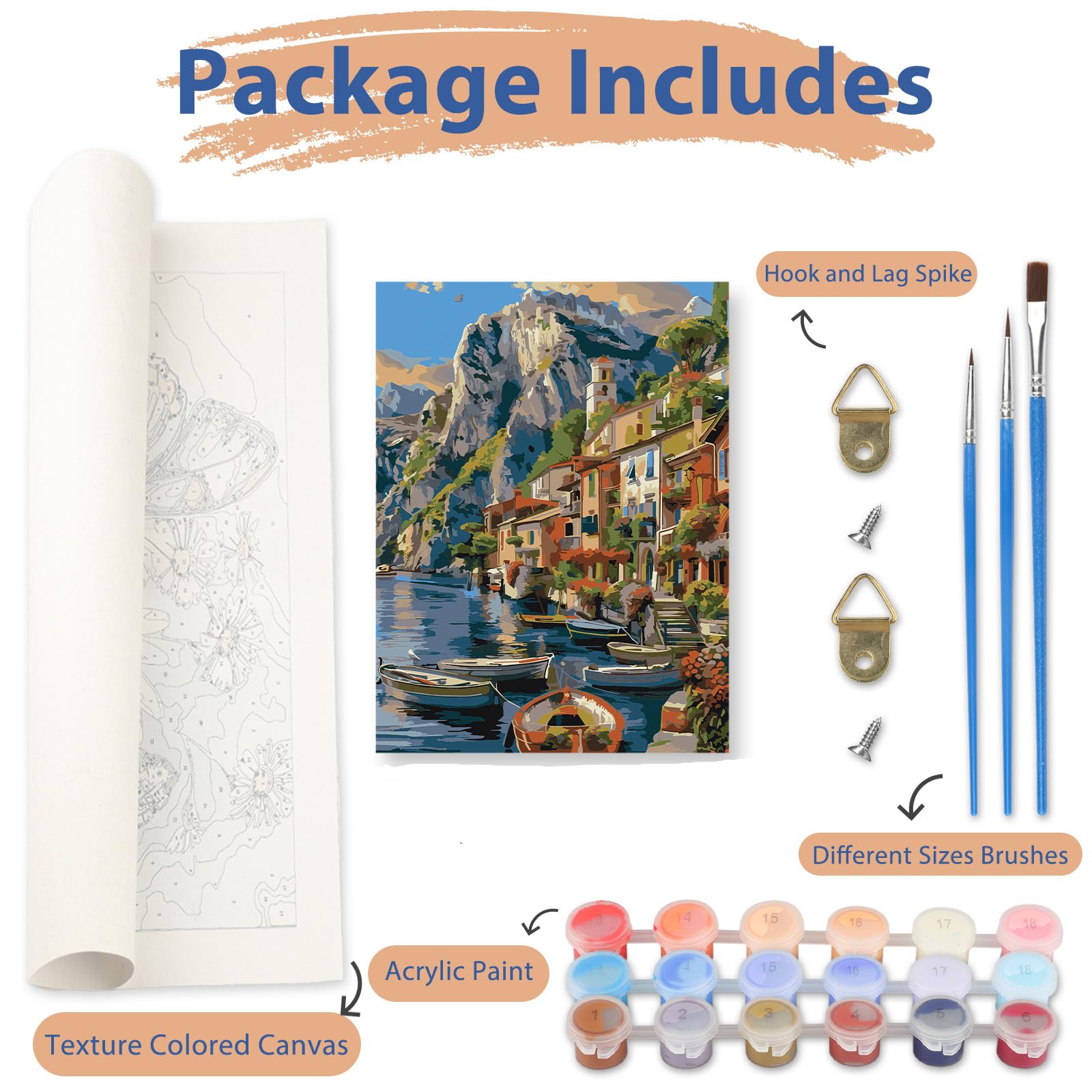 KEYIFA Peinture Par Numéros Adulte – Kit DIY Girafe Mignonne 30x40 Cm – Toile Prénumérotée, Acrylique & Pinceaux Inclus – Relaxation & Décoration