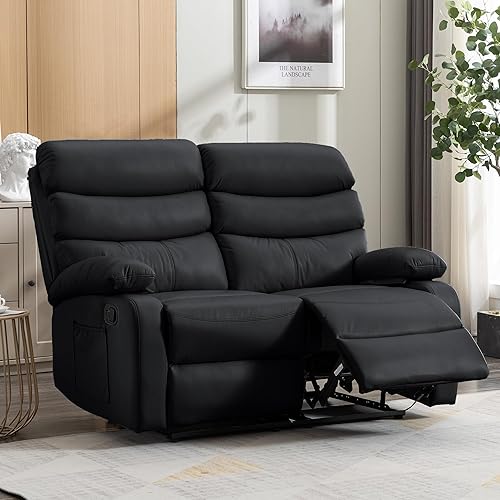 Vista 10 de Juego de sofá reclinable de cuero, sofá reclinable y sofá biplaza para sala de estar, caravana, asientos de teatro