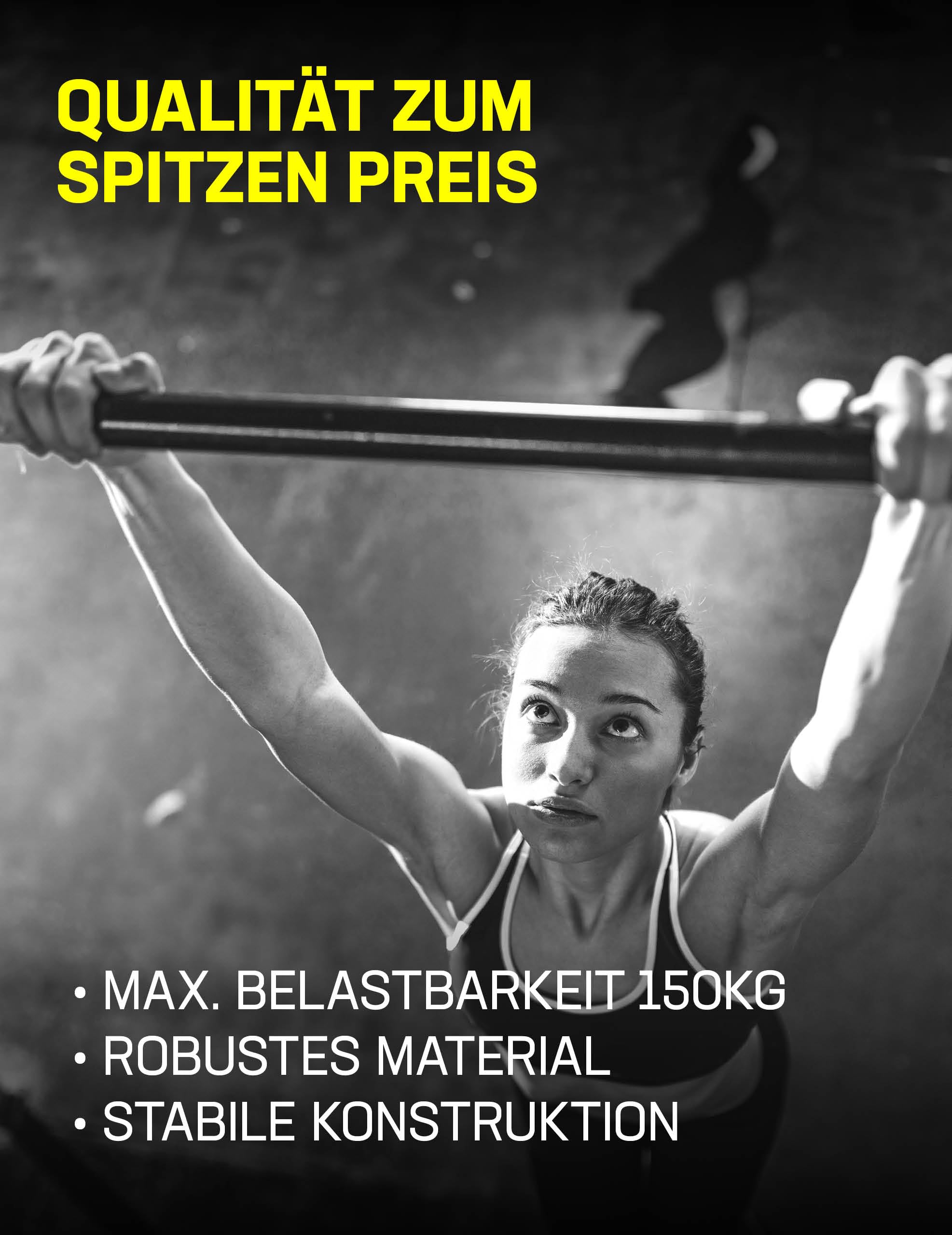 SPORTINATOR® Barra per trazioni da infilare nel telaio della porta, per la tua palestra domestica. Lunghezza 60-102 cm, compatta, sicura e veloce senza foratura, portata fino a 150 kg
