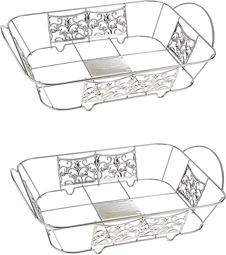 Soporte de bandeja de alambre adornado de aluminio elegante de medio tamaño (5)