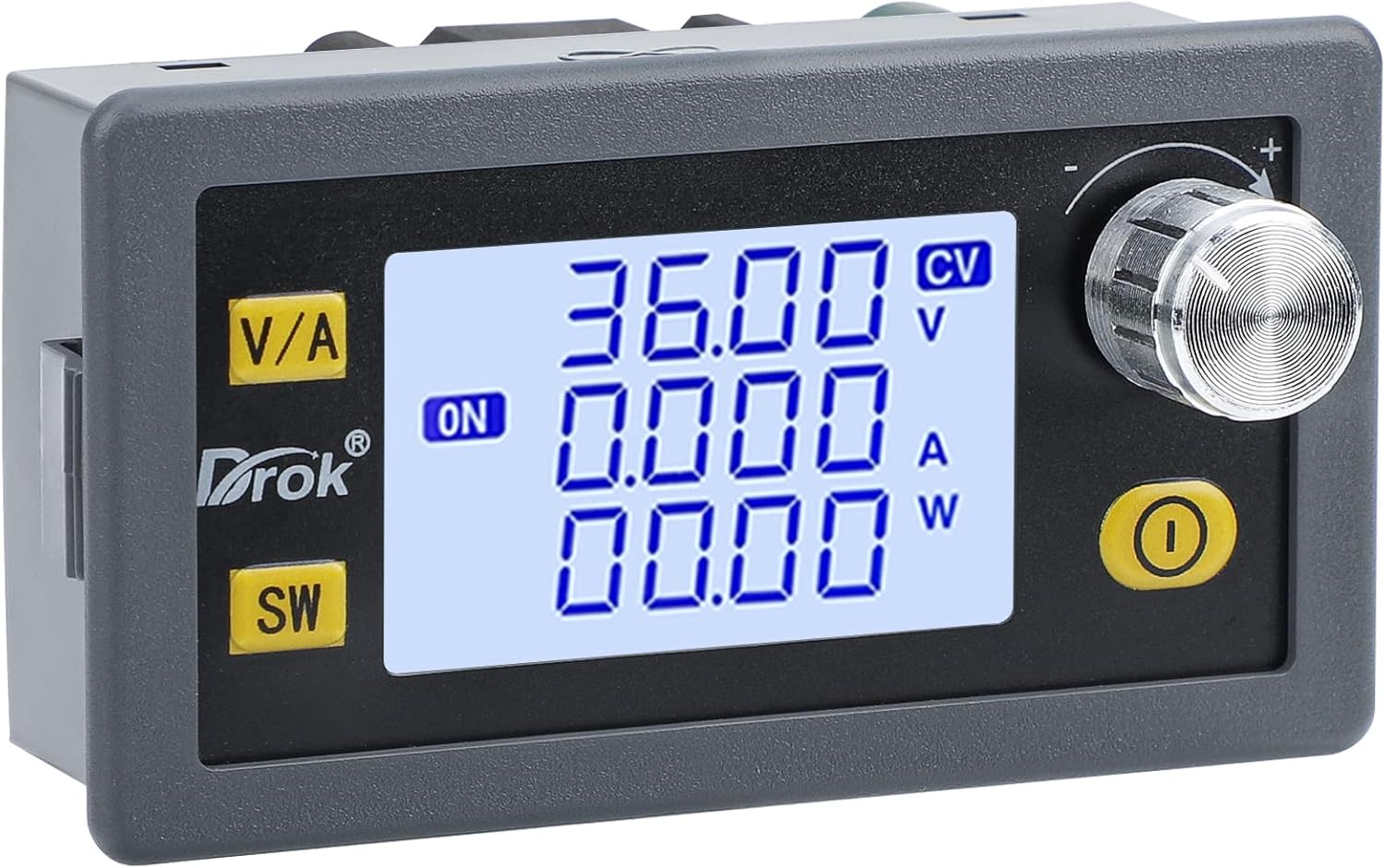 DROK Buck Boost Converter, DC 6-36V to 0.6-36V Adjustable Voltage Regulator 5A 80W Step Up Step Down Converter, LCD Display Power Supply for Solar Panel RV