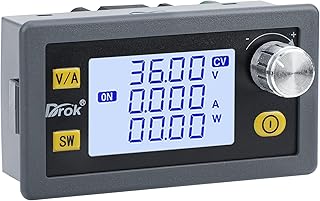 DROK Buck Boost Converter, DC 5-30V to 0.6-30V 4A 35W Step Up Step Down Module, 5V 6V 12V 24V 30V Adjustable Voltage Regulator, LCD Digital Display Voltage Transformer Power Supply for Solar Panel RV