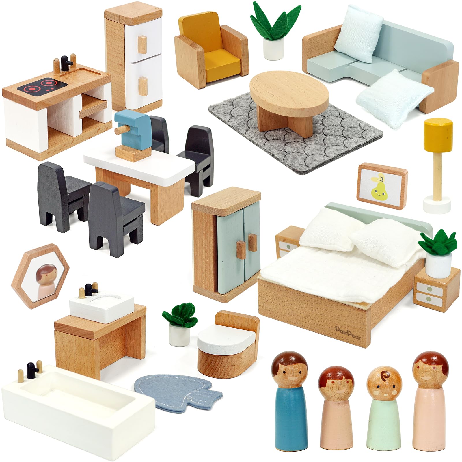 Wooden Toy Dollhouse Furntures