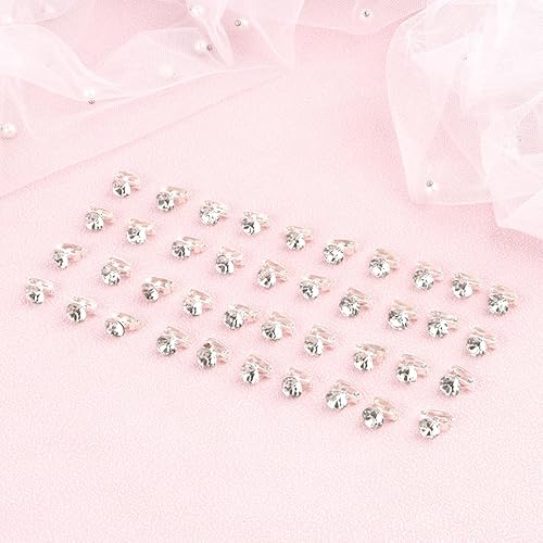 Miniatura 7 de YISSION Pinzas para el cabello, 40 piezas de mini horquillas de cristal brillante con diamantes de imitación, pequeños pasadores decorativos para el
