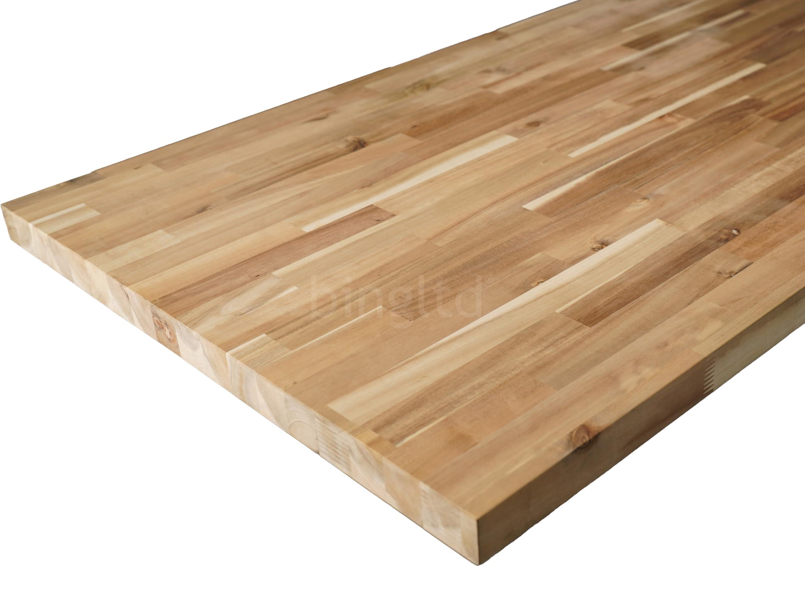 BingLTD- 4 ft x 25 in x 1.5 in Unfinished Acacia Solid Wood Butcher Block Countertop with Square Edge