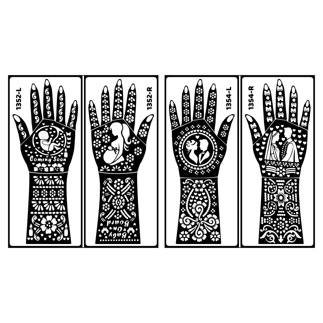 VOORKOMS Full Hand Baby Shower Design Mehndi Sticker 2 Pack Combo For Hand Designs & Cultural Events With Easy Apply And Beautiful Design-image-11