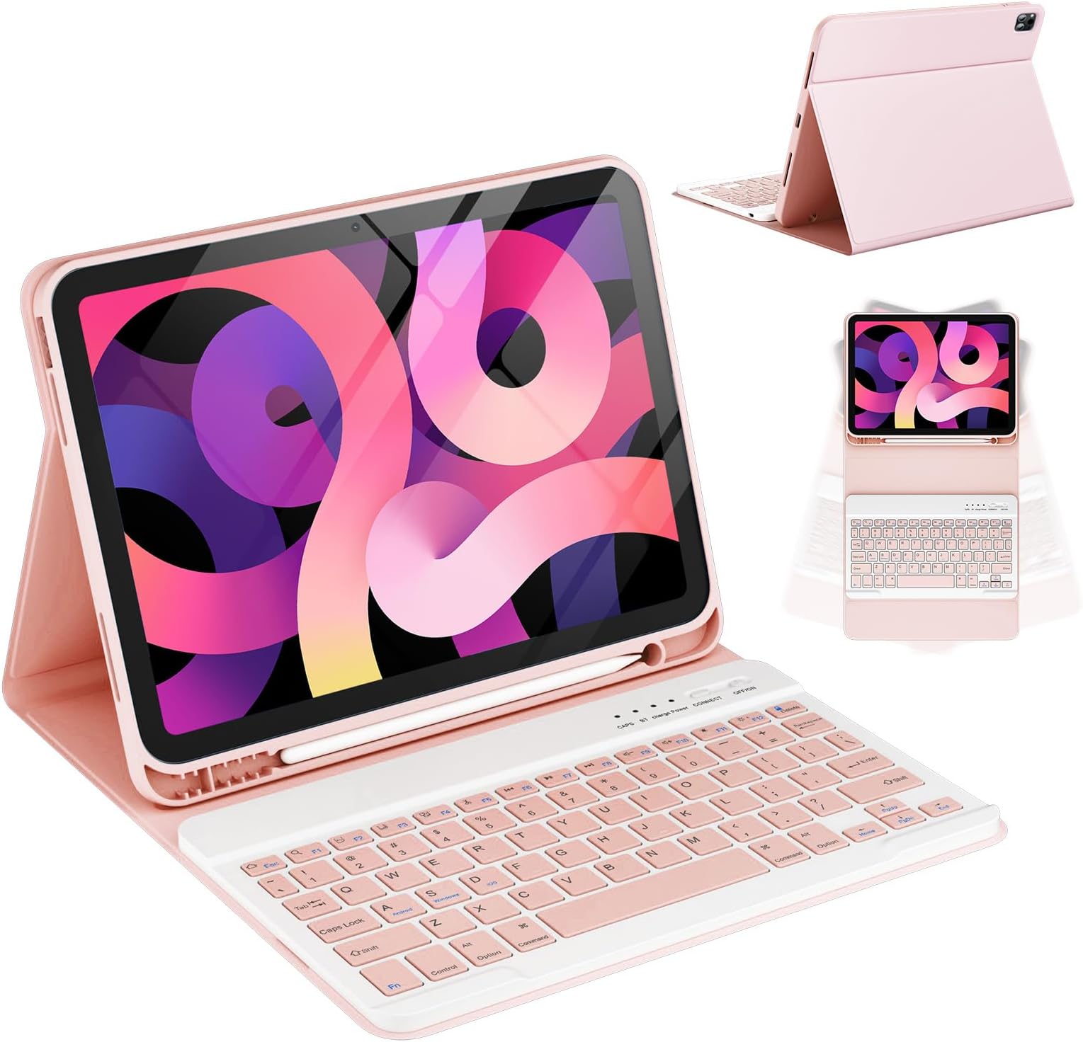 CC Store Case with Keyboard for iPad Air 11 inch M3 2025/M2 2024, iPad Air 5/4 10.9 inch, Keyboard Case for iPad Pro 11 4/3/2/1Gen, Wireless Detachable Keyboard Cover with Pencil Holder, UK Layout