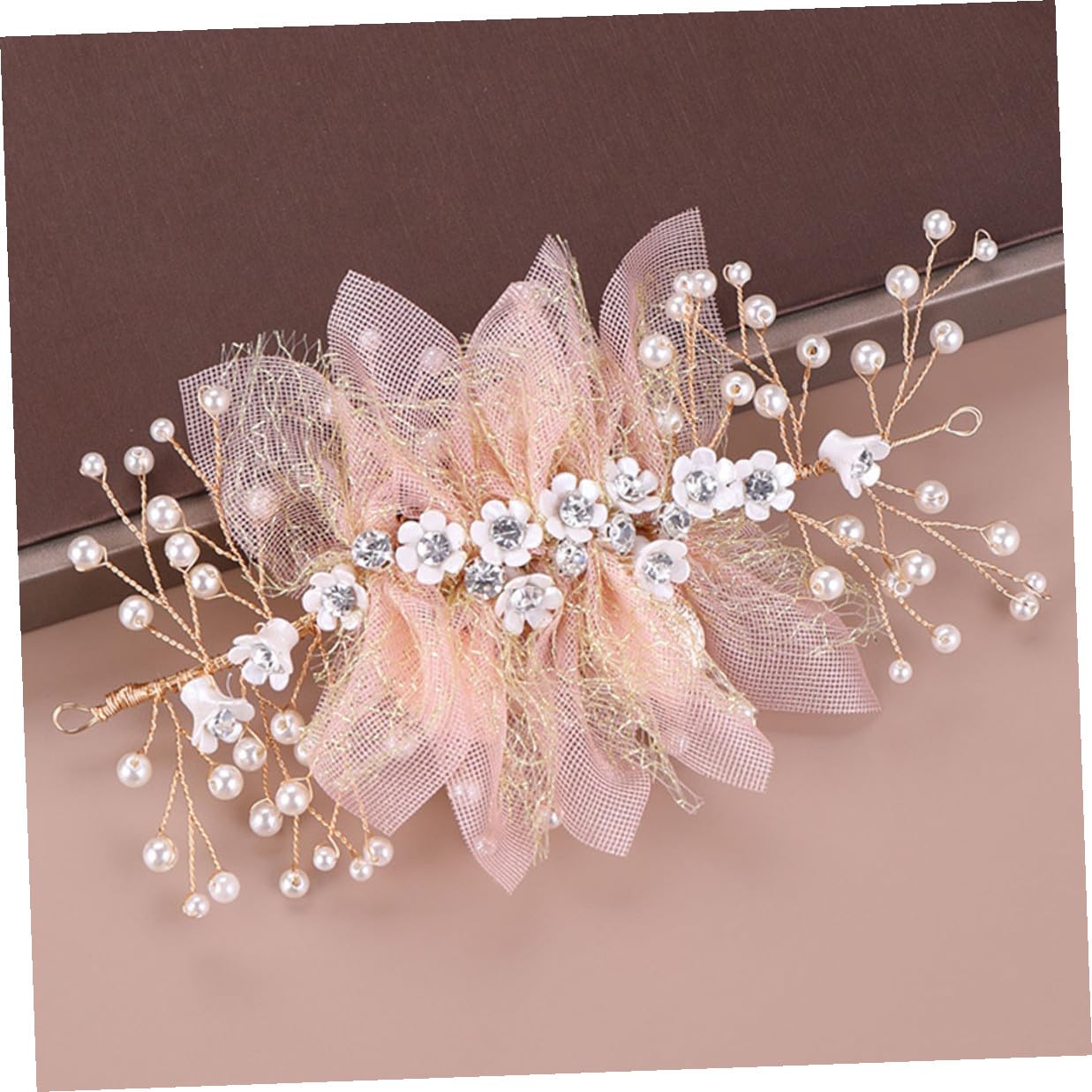 VICASKY 5 Pezzi Fascia Sposa con Artificiali Leggera e Accessorio Cerimonia per Damigelle e Matrimonio Decorativa per Acconciature Romantiche