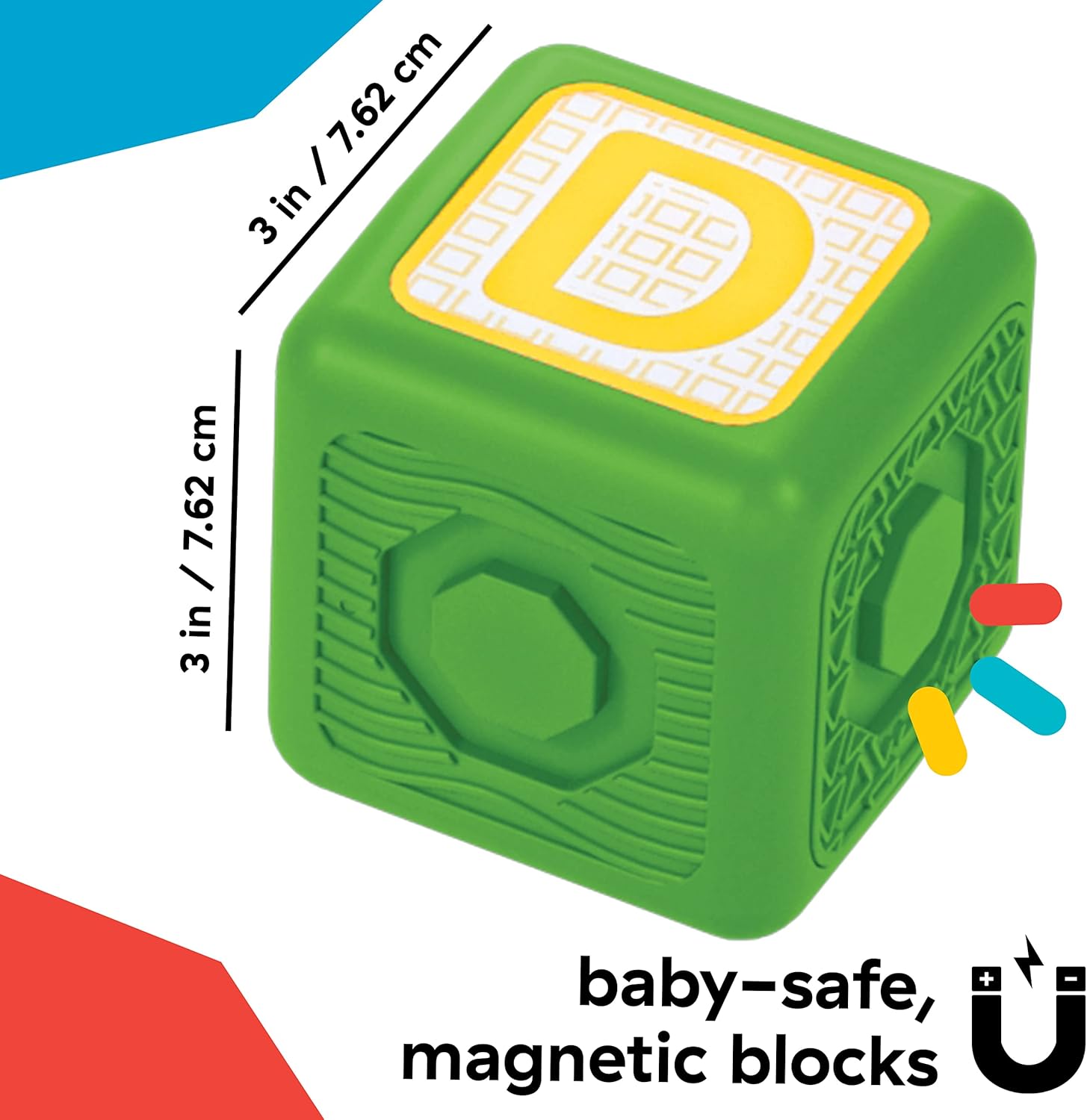 Baby Einstein Connectables 24 Piece STEAM Magnetic Blocks Learning Toys Letters Colors Animals for Baby 6 Months+ Toddler 1 2 3 4 5 Year Old