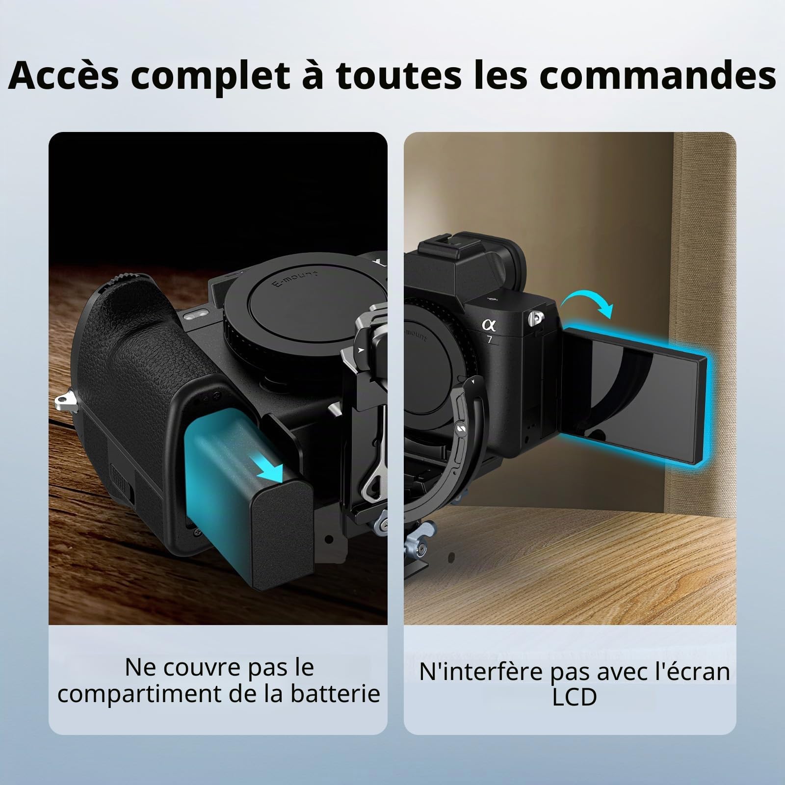 SMALLRIG Kit de Plaque de Montage Horizontale vers Verticale pour Caméra sans Miroir, pour Sony, pour FUJIFILM, pour Nikon, pour Canon, Monture d'objectif avec Plaque à Dégagement Rapide de Arca-4349